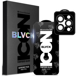 Захисне скло для смартфону Armorstandart Supreme Plus Black Icon for Apple iPhone 15 Pro (ARM71139)