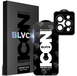 Захисне скло для смартфону Armorstandart Supreme Plus Black Icon for Apple iPhone 15 Pro Max (ARM71140)