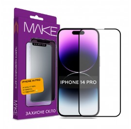 Защитное стекло для смартфона MAKE Full Cover Full Glue Apple iPhone 14 Pro (MGF-AI14P)