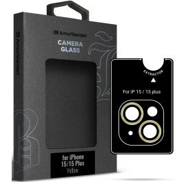 Захисне скло для смартфону Armorstandart для камери Supreme Black Icon for iPhone 15/15 Plus Yellow (ARM76587)