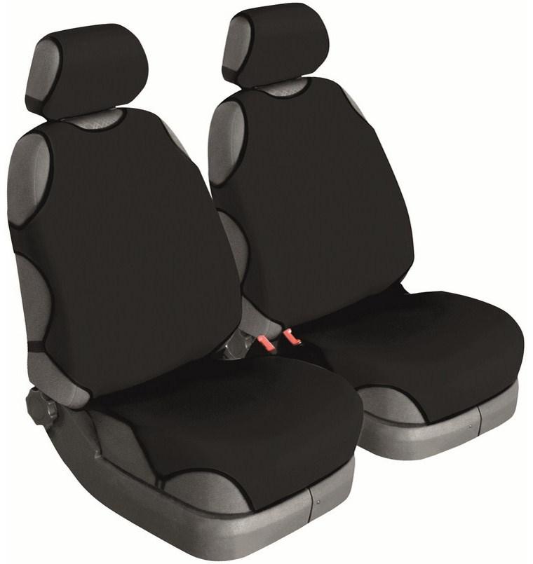 Накидка на спинку переднього сидіння автомобіля Beltex Cotton 2 шт. без підголовників Чорний (BX11210) - Фото 1