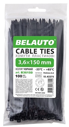 Набір хомутів BelAuto 3.6x150 (B36150) - Фото 1