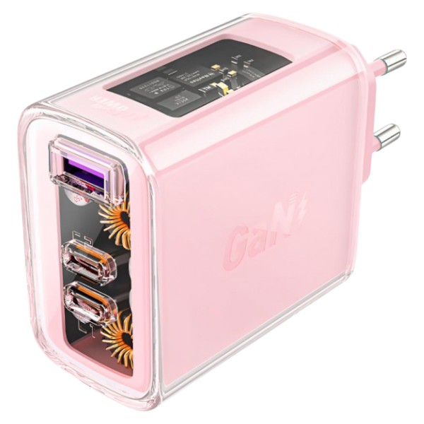 Сетевое зарядное устройство AceFast 3xUSB 65W (2xUSB-C+USB-A) Gan A45 Fast Charger Cherry blossom (6974316282082) - Фото 1