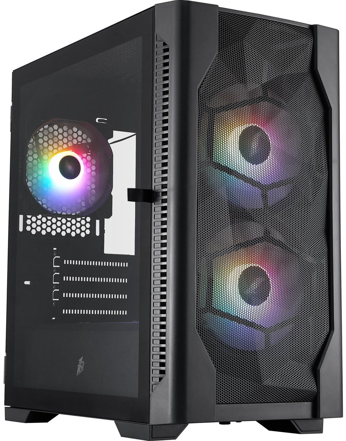 Корпус 1stPlayer D4-M-BK-2F1P-1F1 Black - Фото 1