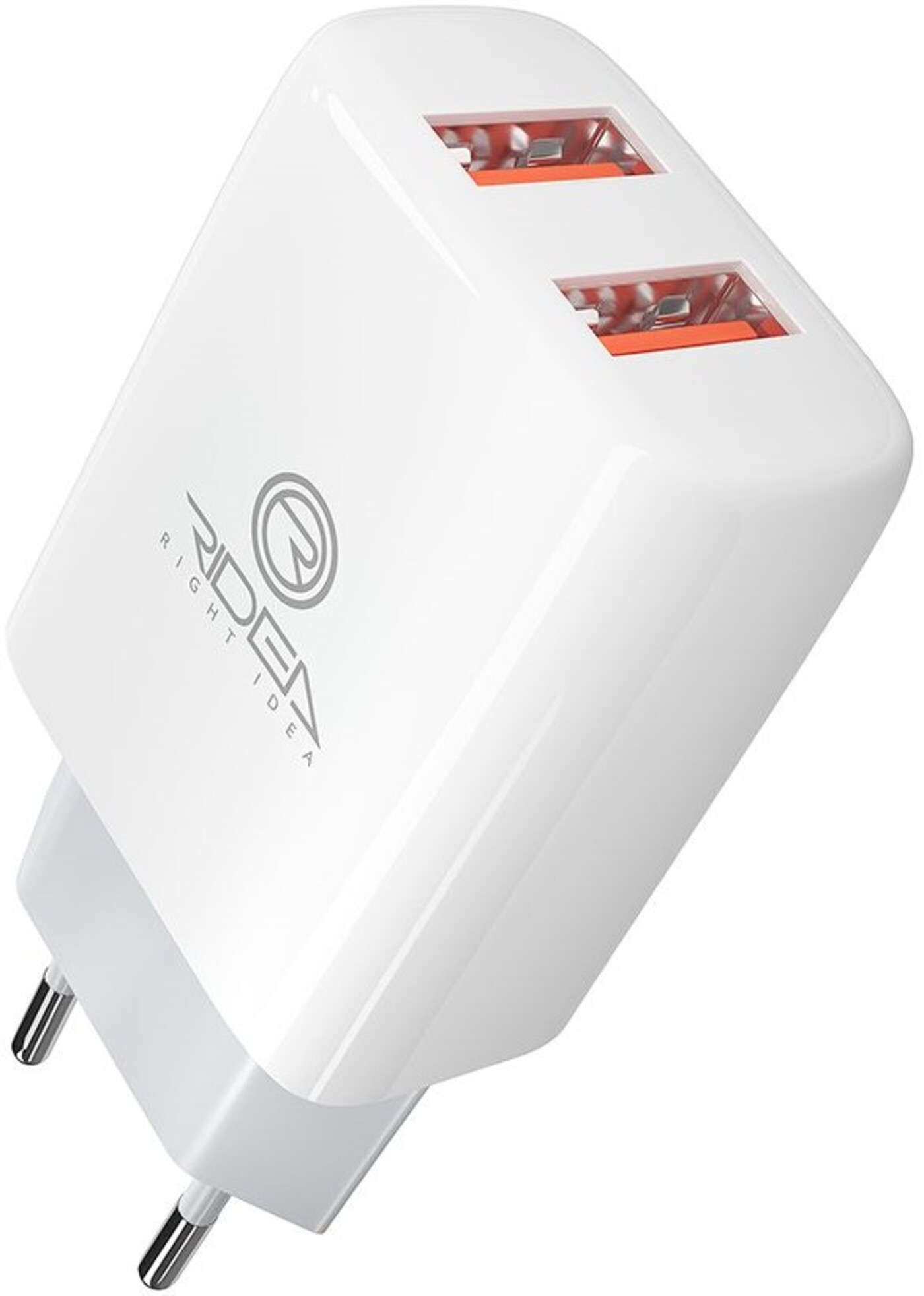 Сетевое зарядное устройство Ridea Element Duo 2USB 2.1 A White (RW-21011) - Фото 1
