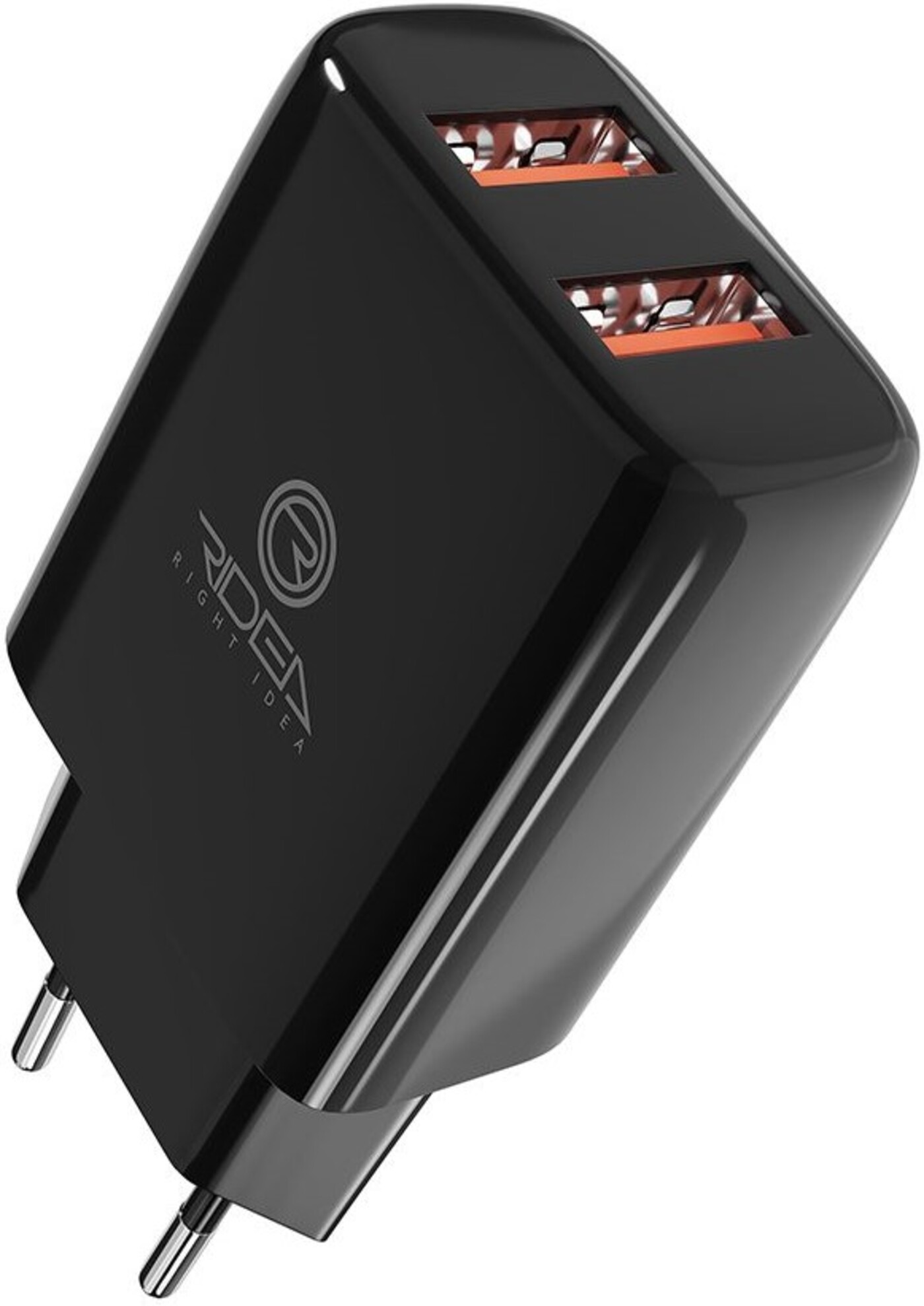 Сетевое зарядное устройство Ridea Element Duo 2USB 2.1 A Black (RW-21011) - Фото 1