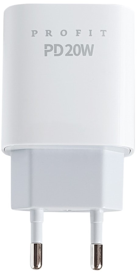 Сетевое зарядное устройство Profit U58 PD QC3.0, 20W USB A+C+cable White (000001844) - Фото 1