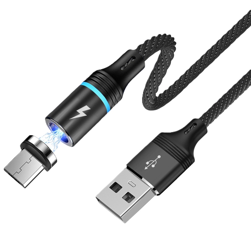Кабель Profit QY-82 Magnetic Micro USB 1m 2,4A Black (000001369) - Фото 1