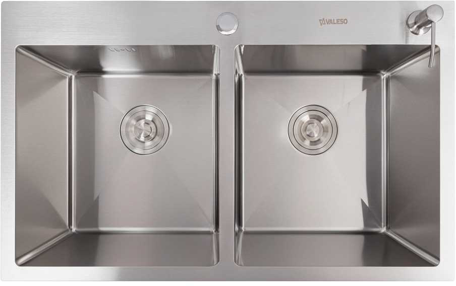 Мийка кухонна VALESO 78x48 Handmade на дві чаші (3.0/0.8) - Фото 1