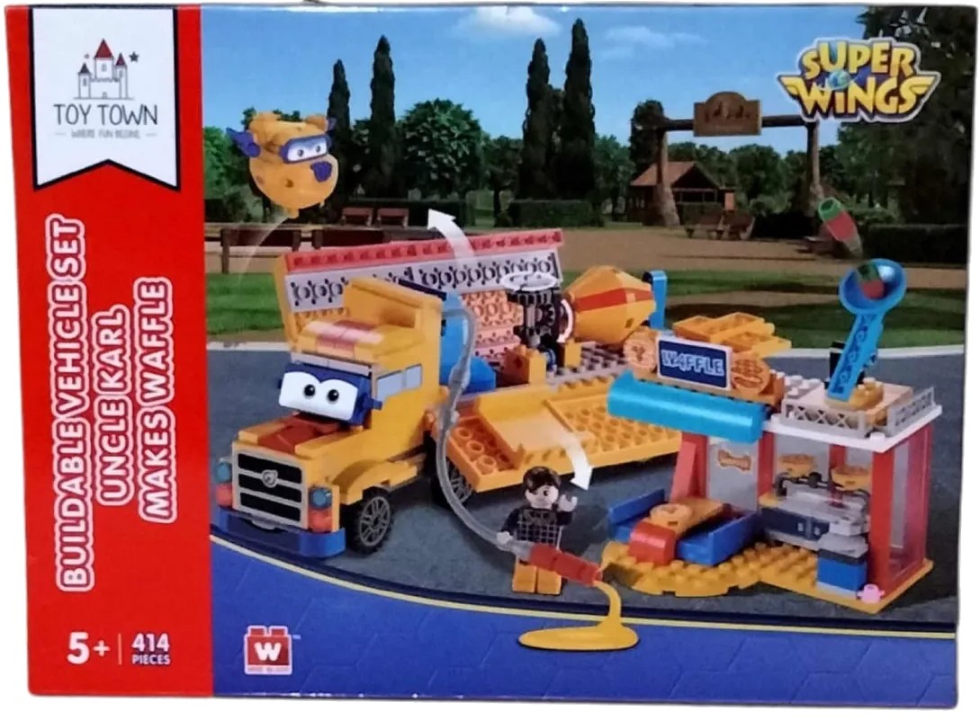 Пластиковый конструктор Super Wings Small Blocks Buildable Vehicle Set грузовик и магазин (EU385008) - Фото 1