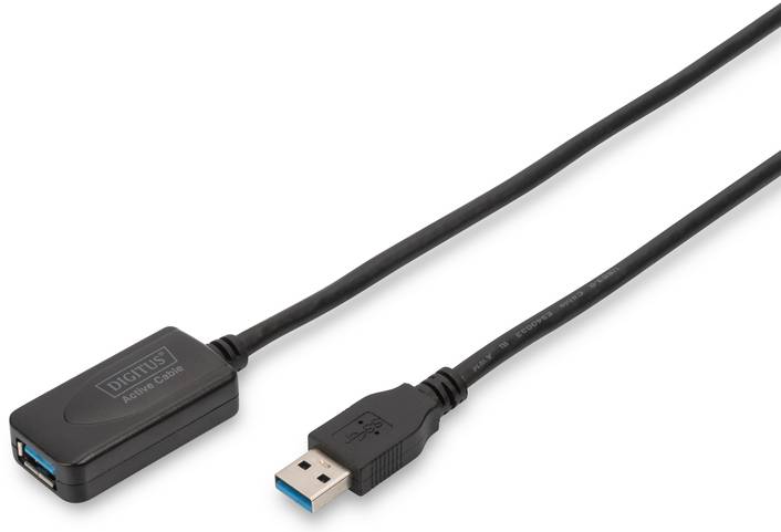 Кабель USB type A - USB type A Digitus USB 3.0 Active Cable 5m Black (DA-73104) - Фото 1