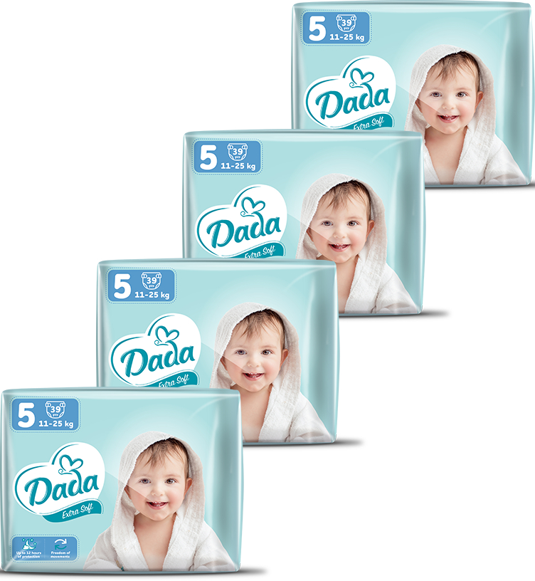 Одноразові підгузки Dada Extra Soft Розмір 5 (11-25 кг.), 156 шт. (39*4 шт.) (4820174989569)