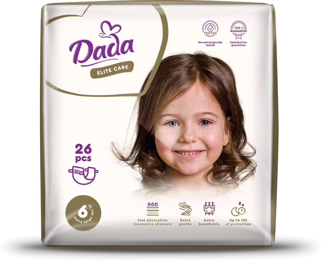 Одноразовые подгузники Dada Elite Care Размер 6 (16+ кг.), 26 шт. (4820174981129) - Фото 1