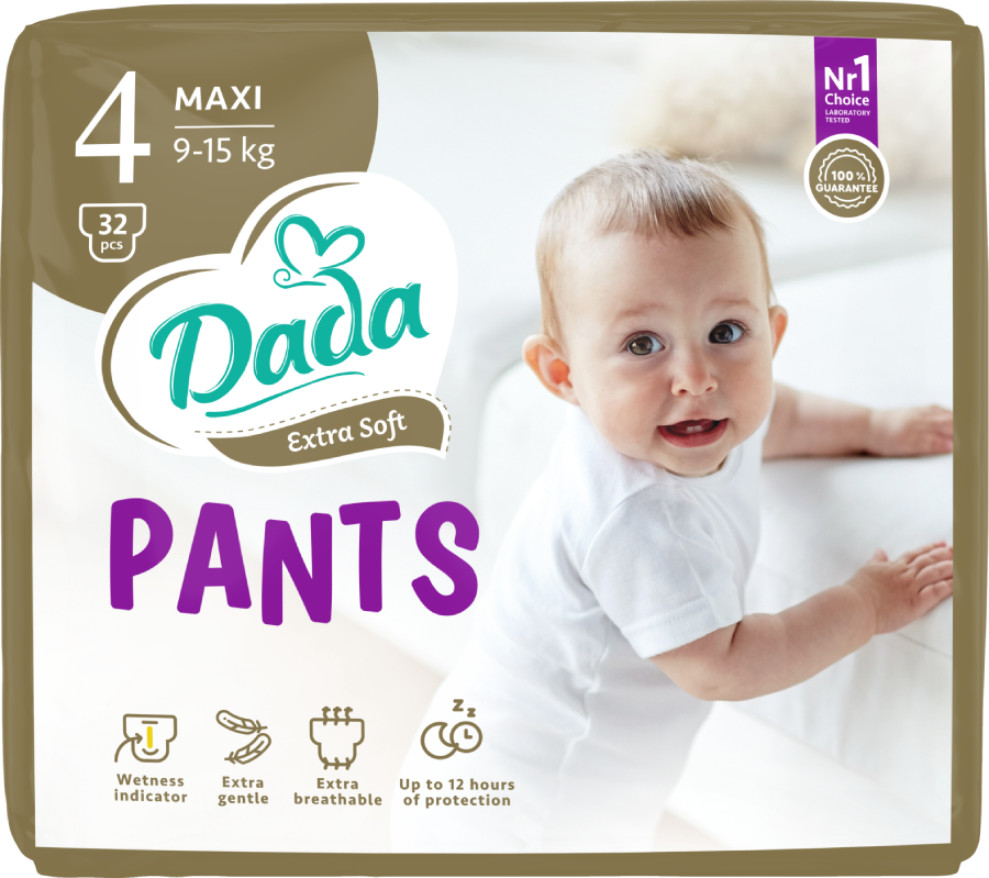Одноразові підгузки-трусики Dada Extra Soft 4 Maxi (9 – 15 кг) 32 шт. (980689)