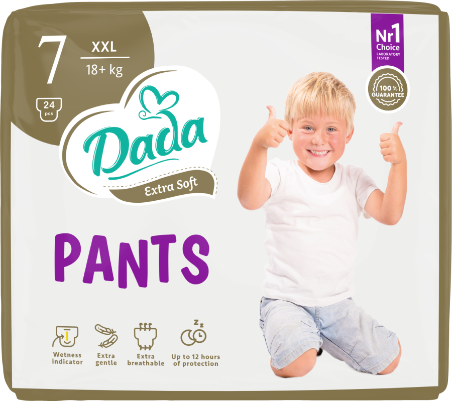 Одноразові підгузки-трусики Dada Extra Soft 7 (18+ кг) 24шт. (981815)