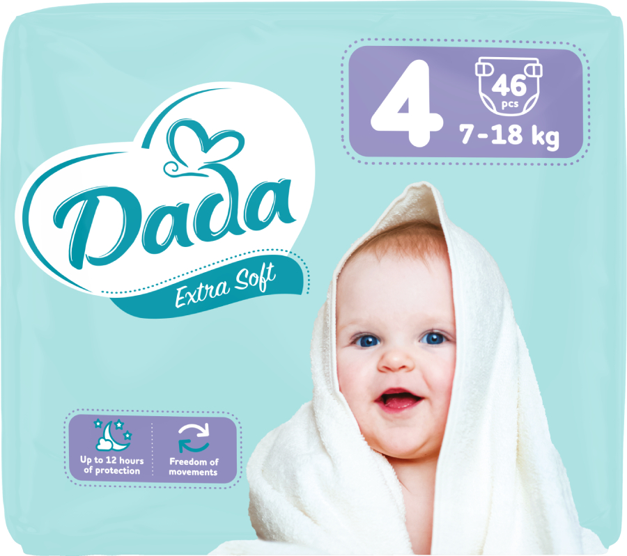 Одноразові підгузки Dada дитячі Extra Soft MAXI (7-18 кг) 46 шт/уп 4 (646436)