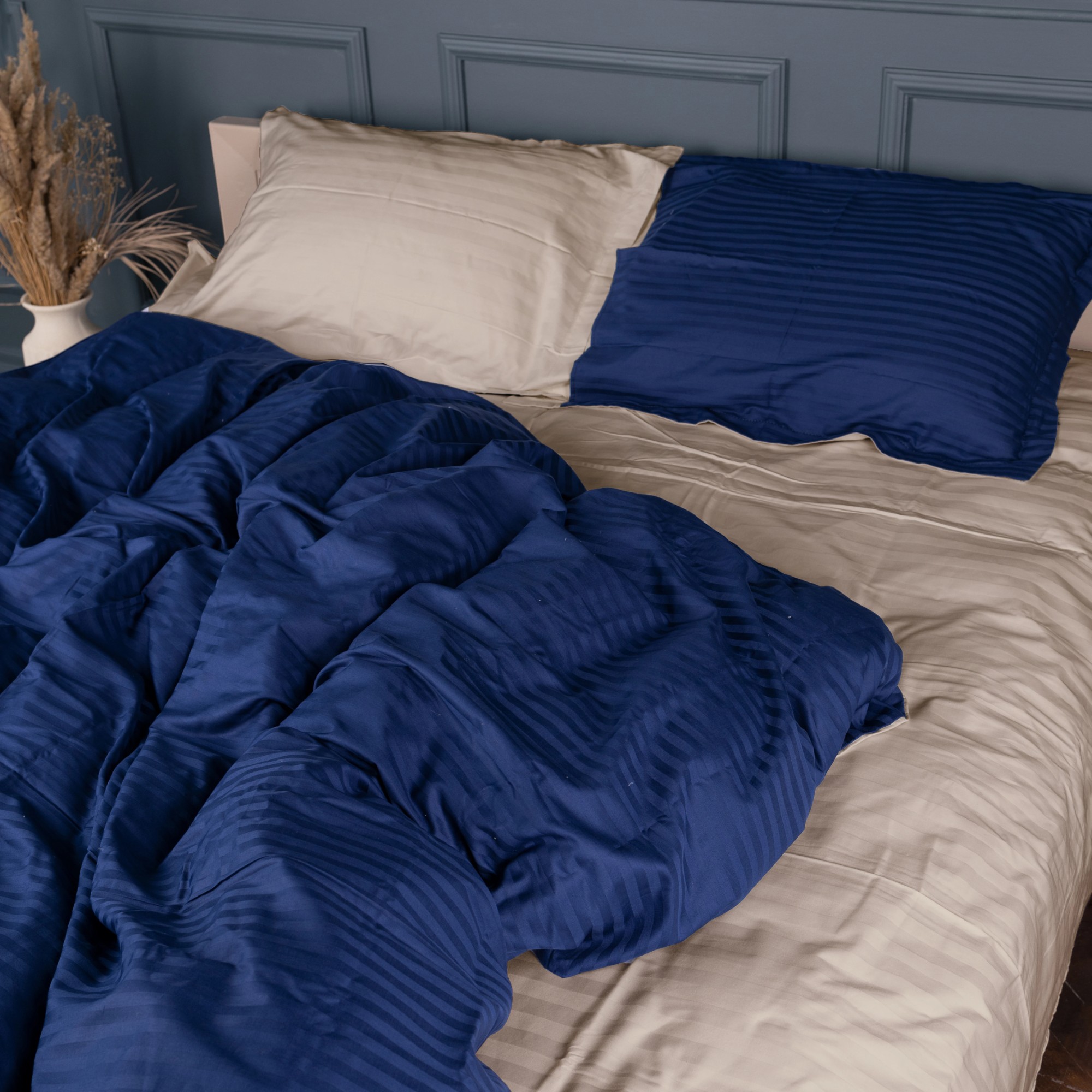 Комплект постельного белья детский MirSon Satin Stripe 30-0020 + 30-0004 Danelli 110х140 (2200005247419) - Фото 1