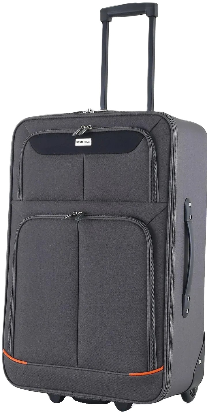 Валіза Semi Line 24" (M) Grey/Orange Lines (T5754-2) - Фото 1