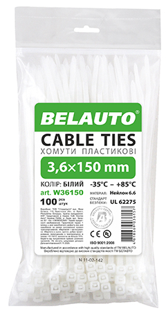 Набір хомутів BelAuto 3,6x150 (W36150) - Фото 1