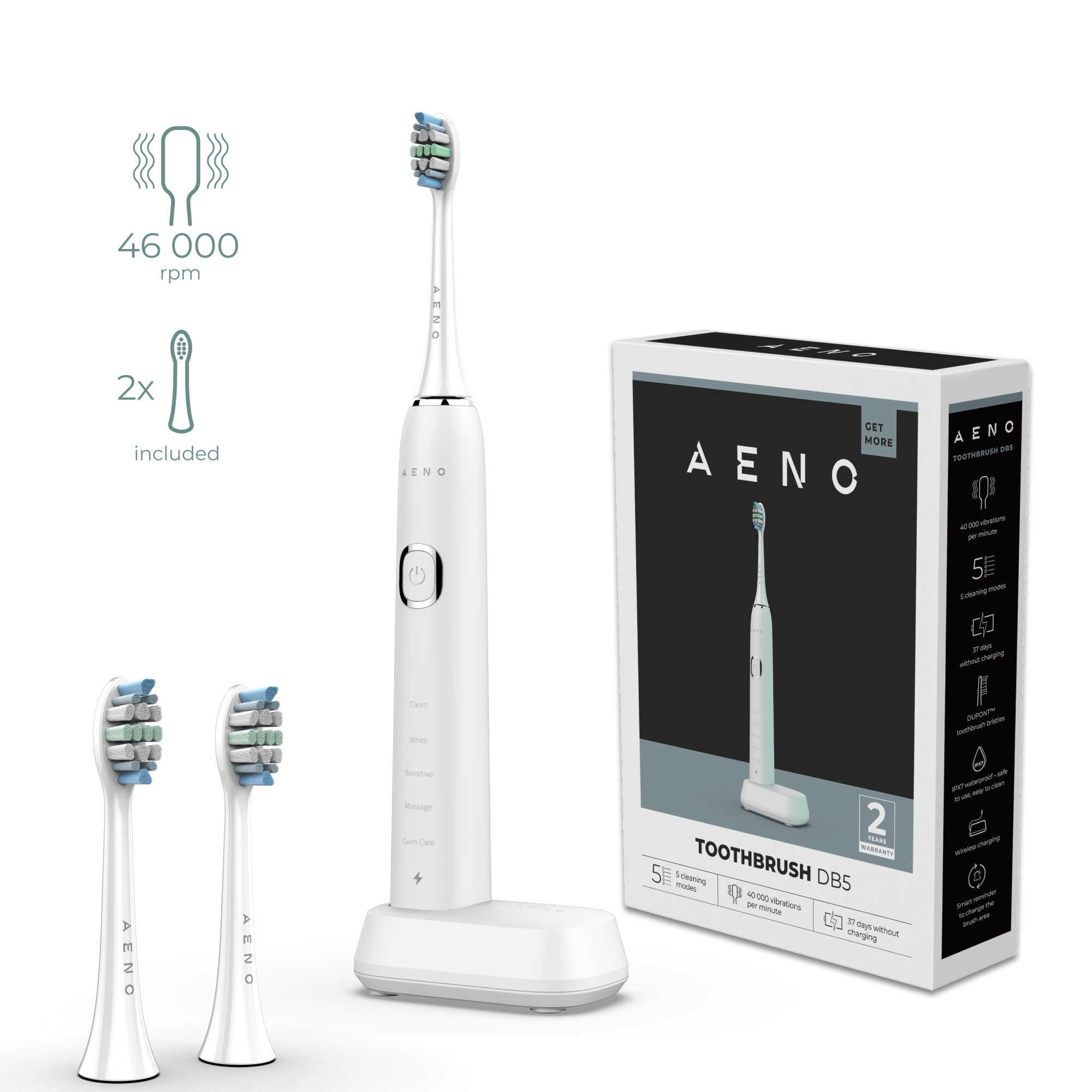 Зубная щетка электрическая AENO DB5 White (ADB0005) - Фото 1