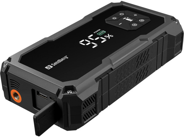 Батарея мобильная Sandberg Car Jumpstarter TirePump 10000 USB-A USB-C фонарь 2W (421-21) - Фото 1