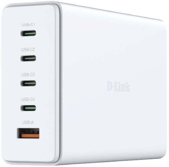 Сетевое зарядное устройство D-Link 240Вт GaN 4хUSB-С 1xUSB-A White (DCF-241) - Фото 1