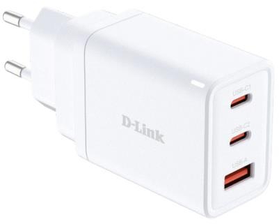 Сетевое зарядное устройство D-Link DCP-651 65Вт GaN 2хUSB-С, 1xUSB-A White (DCP-651) - Фото 1