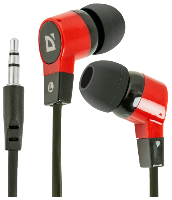 Наушники вкладыши Defender Basic-619 Black/Red (63619) - Фото 1