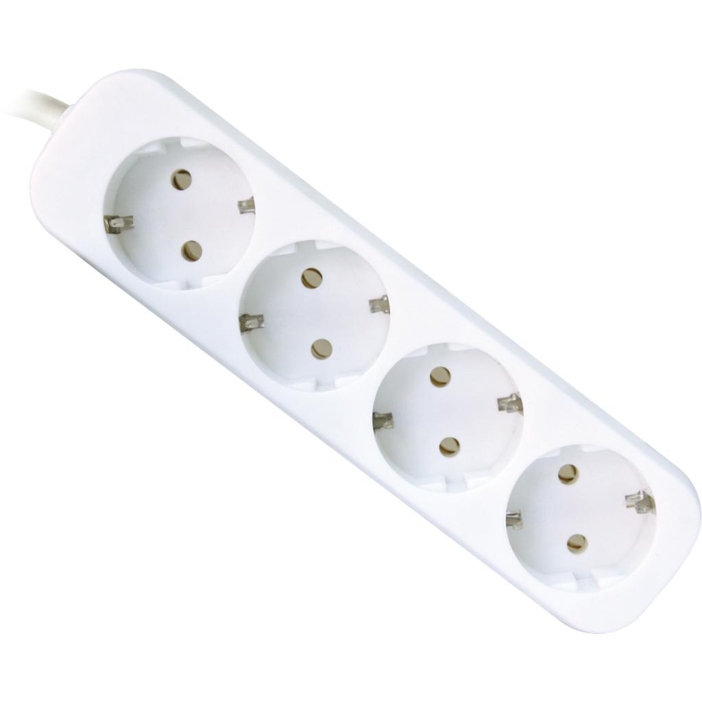 Удлинитель 220В Defender E418 4 розетки, 1.8 м White (99225) - Фото 1