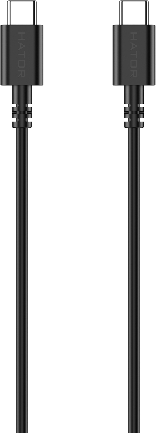 Кабель синхронизации данных Hator type-c to type-c Black 1.3 м (ACC415) - Фото 1