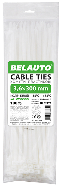 Набір хомутів BelAuto 3,6x300 (W36300) - Фото 1