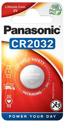 Батарейка тип CR2032 Panasonic CR 2032 BLI 1 LITHIUM (CR-2032EL/1B) - Фото 1