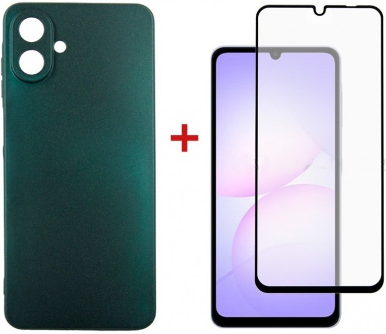 Чехол для смартфона DENGOS Soft for Samsung Galaxy A07 Green (DG-KM-166) + защитное стекло - Фото 1