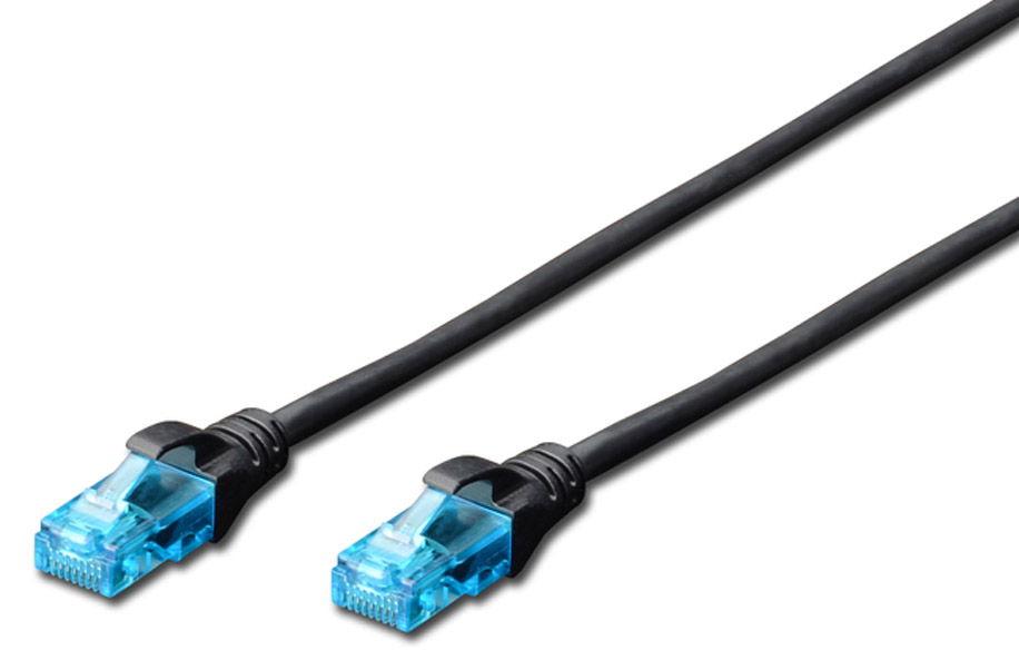 Кабель патч-корд Digitus CCA CAT 5e UTP 0.5m (DK-1512-005/BL) Black - Фото 1