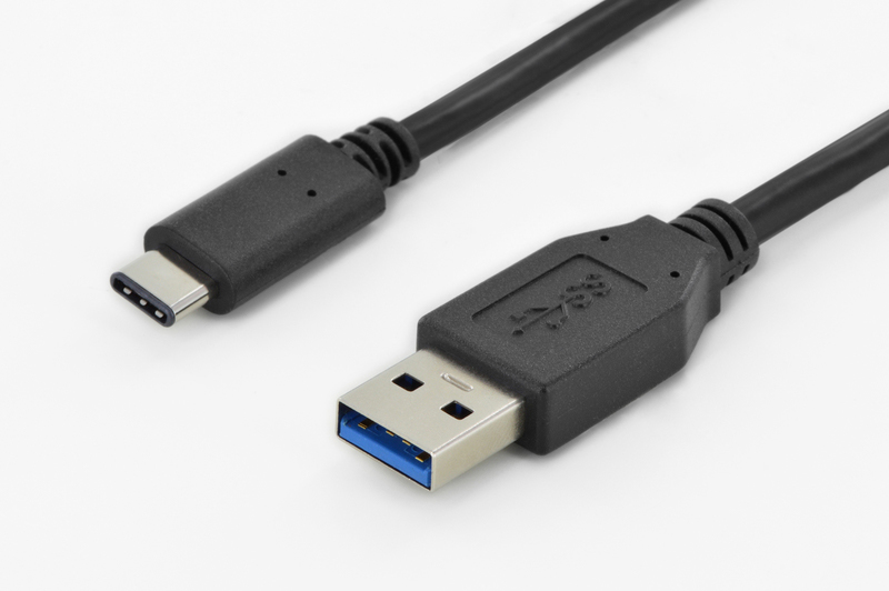 Кабель синхронизации данных Digitus USB 3.0 Type-C to AM 1m (AK-300136-010-S) - Фото 1