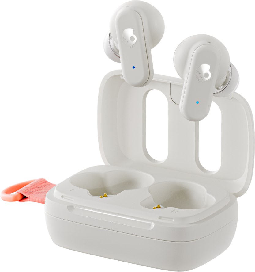 Наушники вкладыши беспроводные TWS Skullcandy DIME 3 Bone/Orange Glow (S2DCW-R951) - Фото 1