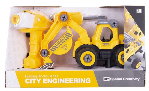 Пластиковый конструктор DIY Spatial Creativity Экскаватор с электродвигателем LM8011-DZ-1 (CJ-1365027) - Фото 1