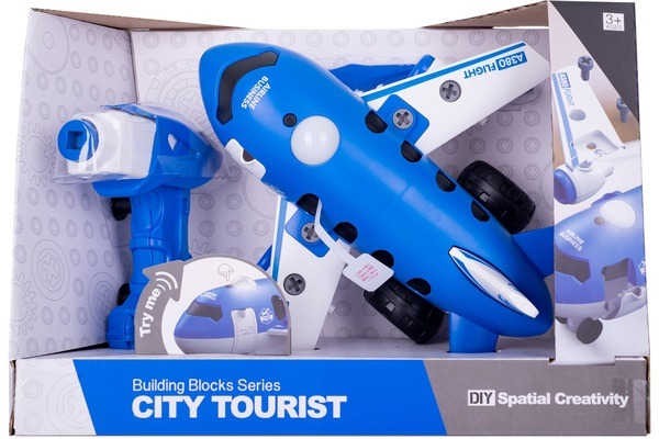 Пластиковый конструктор DIY Spatial Creativity Самолет с электродвигателем LM8074-DZ-1 (CJ-1379247) - Фото 1