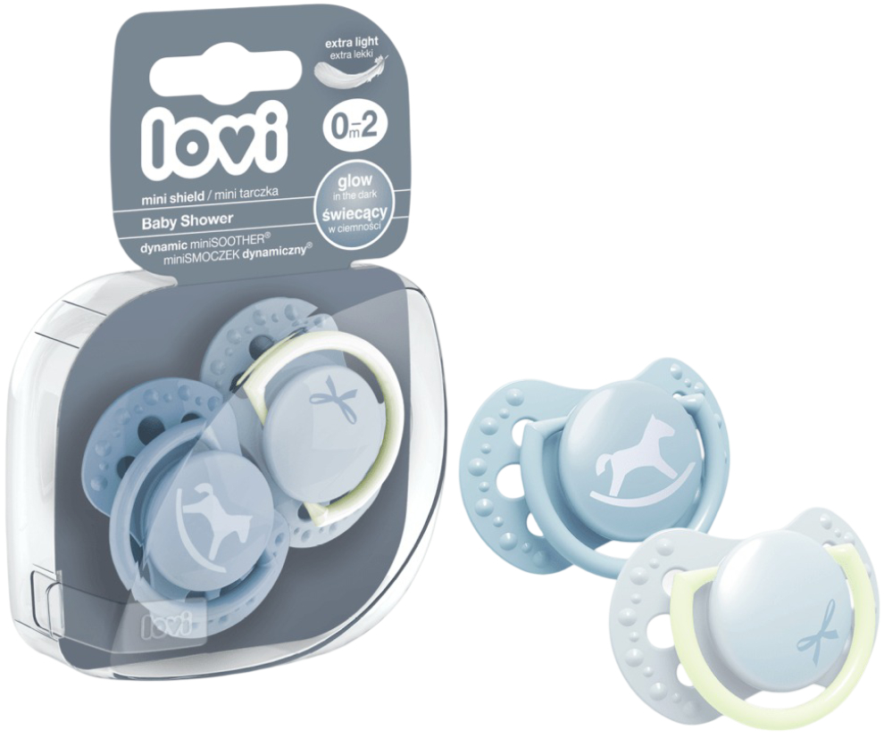Динамическая пустышка Lovi 0-2 м-цев 2 шт. Baby Shower Boy (22/900boy) - Фото 1