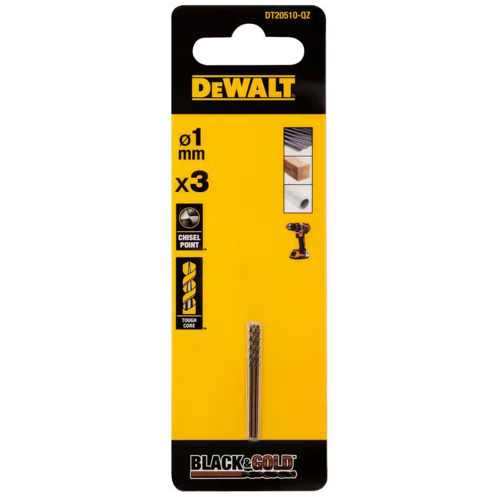 Сверло DeWALT Black&Gold HSS-G 3 шт. (DT20510) - Фото 1