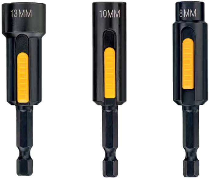 Набор торцевых головок DeWALT EXTREME IMPACT 1/4 ", 8, 10, 13 мм (DT7460) - Фото 1