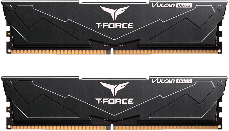 Память DDR Team DDR5 32GB KIT 2x16GB 6000 T-Force Vulcan (FLBD532G6000HC30DC01) Black - Фото 1
