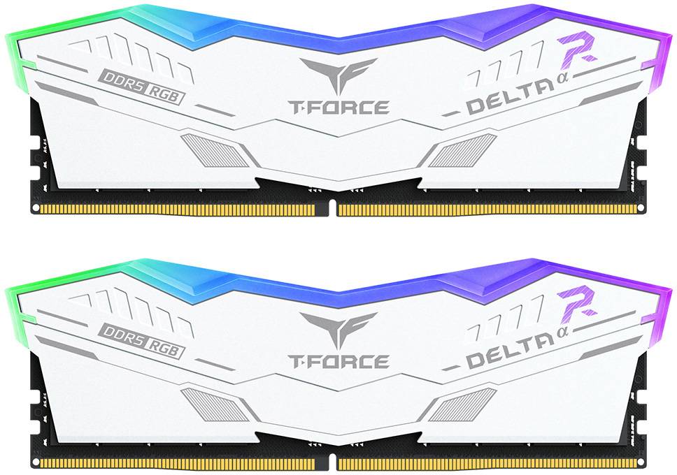 Память DDR Team DDR5 32GB KIT 2x16GB PC 6000 T-FORCE Delta RGB CL30 (FF8D532G6000HC30DC01) White - Фото 1