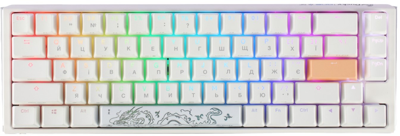 Клавиатура проводная игровая Ducky One 3 SF Cherry MX Brown RGB White UA (DKON2167ST-BUAPXPWWWSC1) - Фото 1