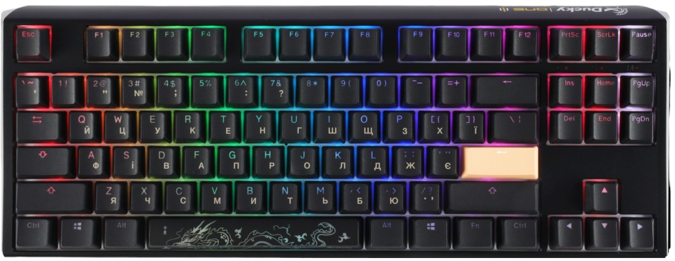 Клавиатура проводная игровая Ducky One 3 TKL Cherry MX Speed silver RGB Black UA (DKON2187ST-PUAPXCLAWSC1) - Фото 1