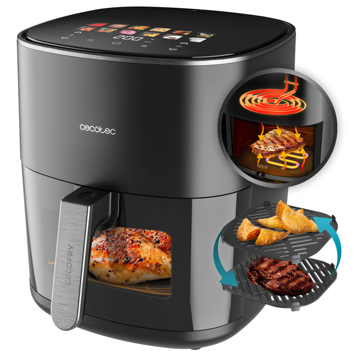 Мультипечь Cecotec Cecofry&Grill Duoheat 6500 - Фото 1