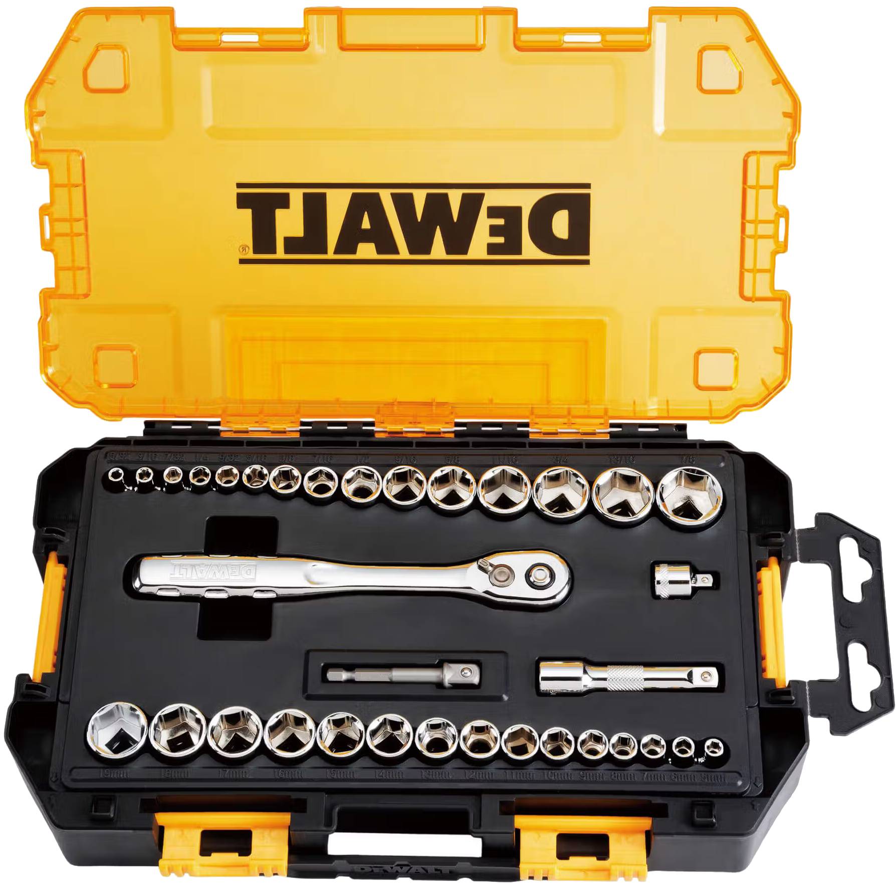 Набор торцевых головок DeWALT 1/4", 3/8" 34 шт. (DWMT45034-0) - Фото 1