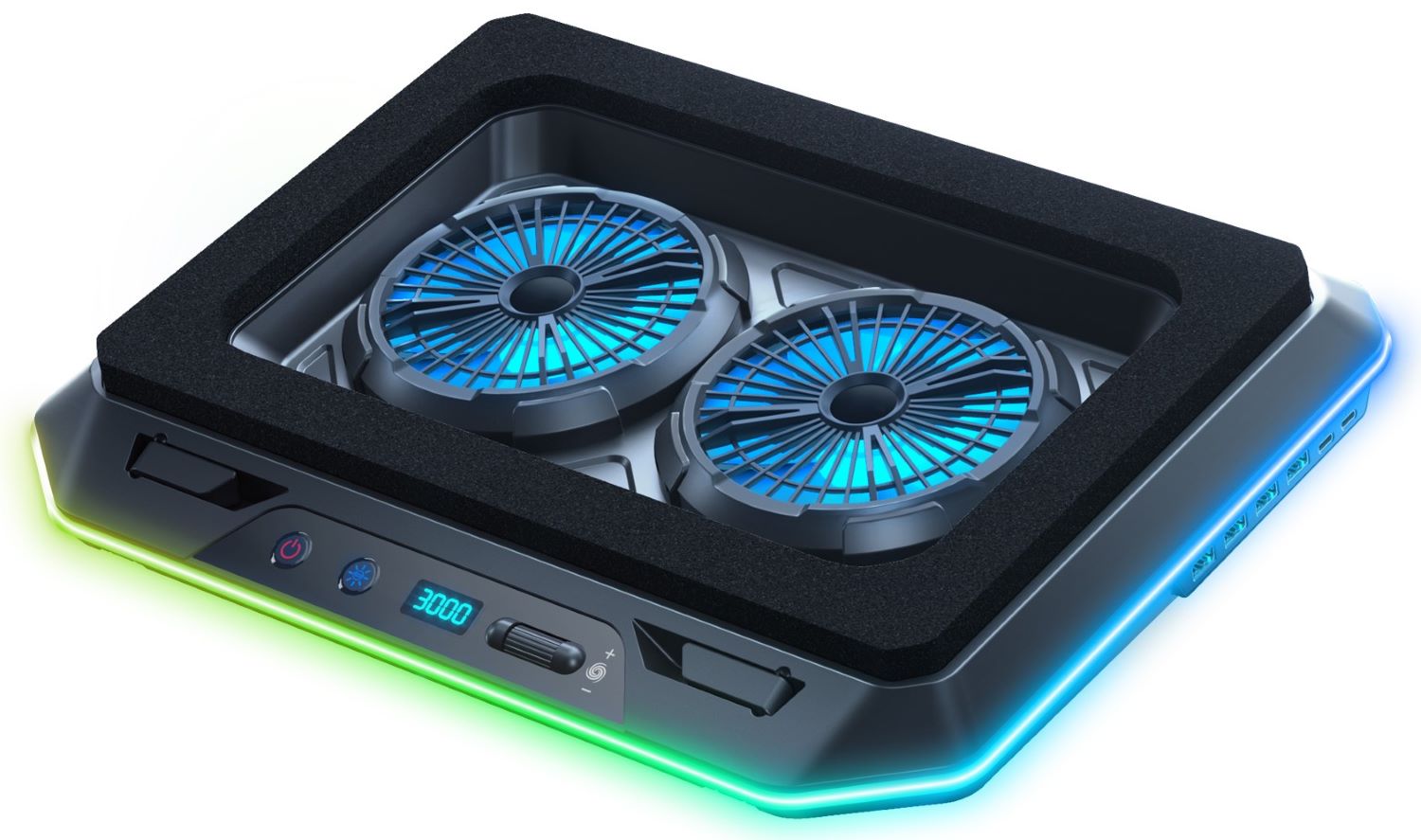 Підставка під ноутбук охолоджуюча Dyxon MEGAFREEZE 15 Gaming PRO RGB illumination Black (DXNMGFGP15B) - Фото 1