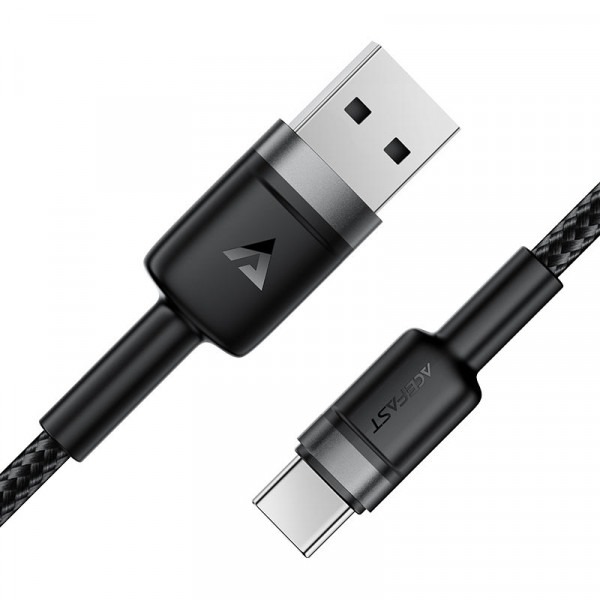 Кабель синхронизации данных AceFast USB 2.0 AM-Type-C M, 1.2 м Black (6974316285144) - Фото 1