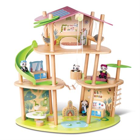Коллекционная фигурка набор Hape Панды деревянные (E3413) - Фото 1